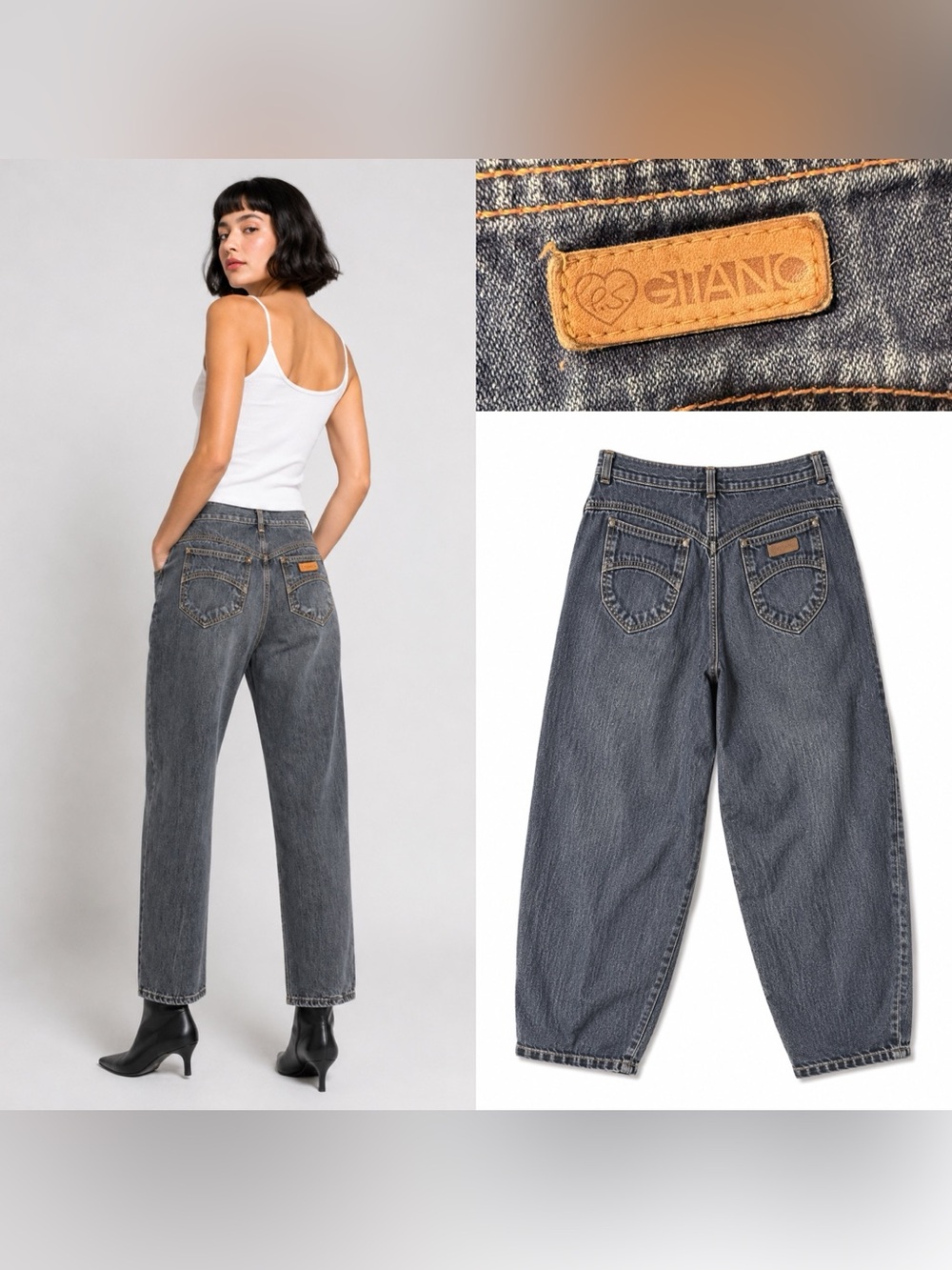 Vintage Gitano tapered jeans.  Back classic leather patch. 1980s- 6